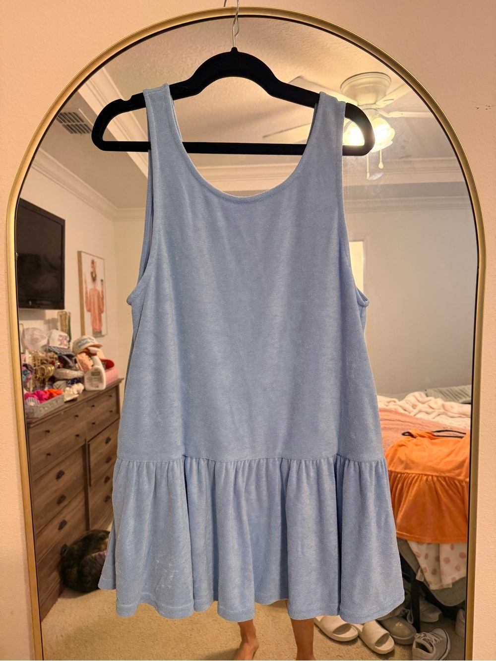 NWOT SSYS Mia One Tier Terry Swim Cover In Blue - Picture 2 of 2